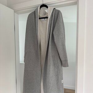 Reigning Champ Heather Grey Terry Hooded Robe Large